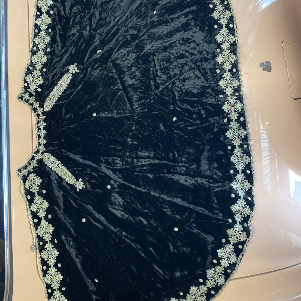 Beautiful antique embroidered black velvet cape